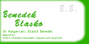benedek blasko business card