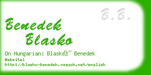 benedek blasko business card